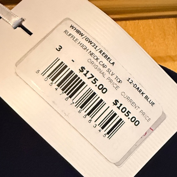 Ted Baker Midnight Blue Ruffle Neck Blouse - Picture 2 of 8